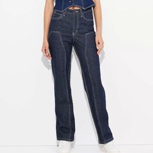 Wild Fable 2024 Easy Rigid High Rise Straight Leg Dark Denim Jeans Size 10